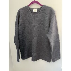Bonner of Ireland Women's Vintage Size M 100% Wool Cable Knit‎ Sweater Blue